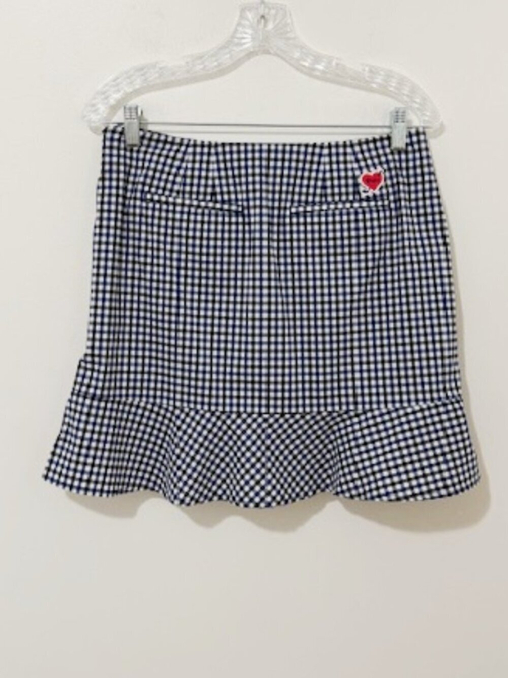 Polo Golf Ralph Lauren Ruffle Gingham Check Skort Blue White Women's 2 - Picture 3 of 6